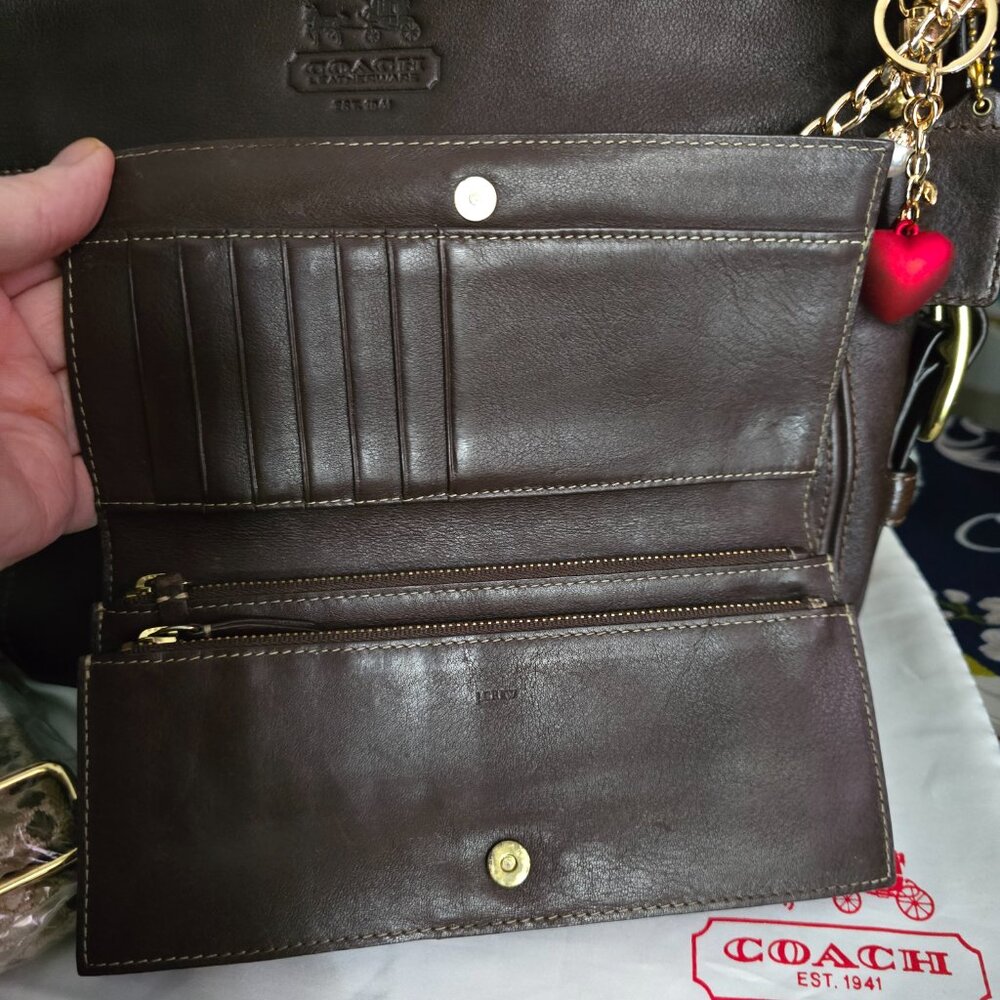 Beautiful Coach Carly Chestnut leather bag - NWOT with Gorgeous Leather Wallet - Picture 11 of 14